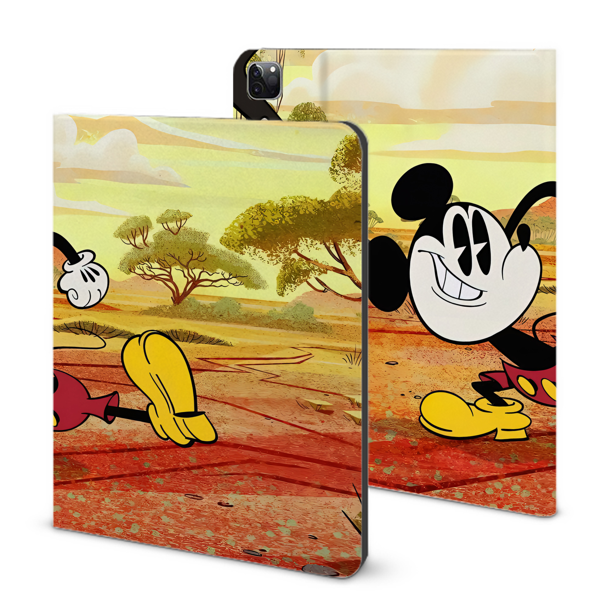 （画像用） ミッキーマウス Mickey Mouse IPad ケース ブック型 PUレザー TPU 耐衝撃 軽量 薄型 ペン収納なし 全面保護 IPad 各モデル対応